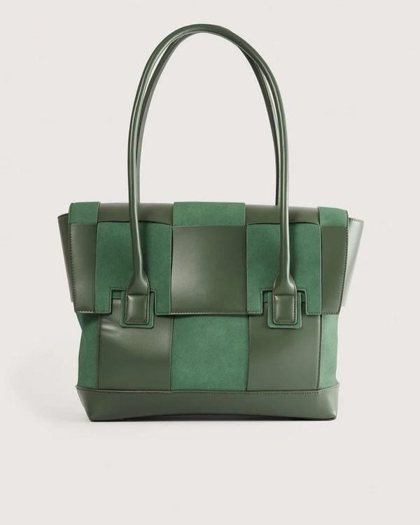 Make it simple but significant with suede unique bag in green color 1