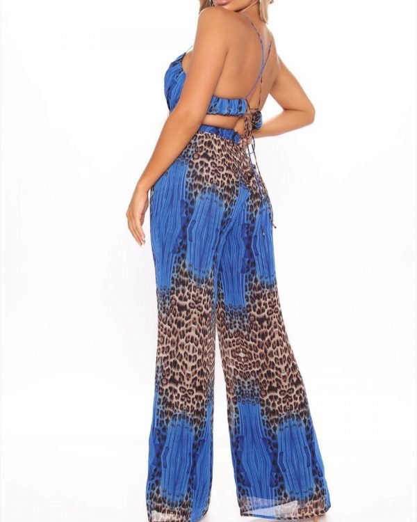 Class and dress in style with unique jumpsuit in royal and combo color 2