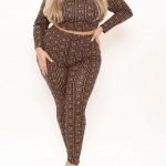 Bombshell pant set in brown and combo color 2