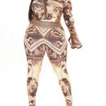 Presence luxury legging set in browncombo 3