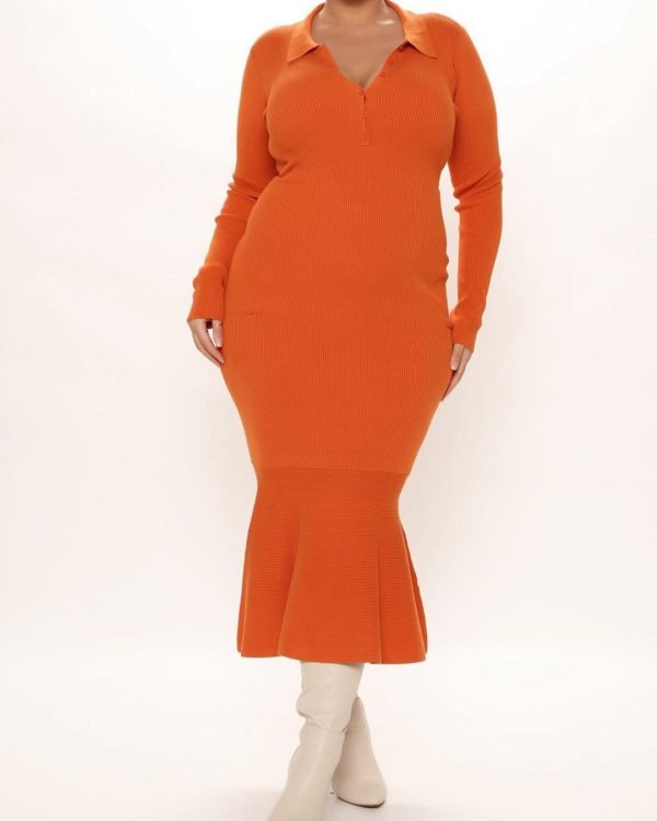 Feel my fall with midi dress in orange 4