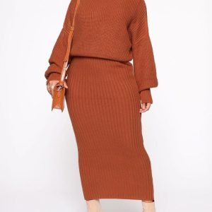 Acrylic turtleneck pullover sweater set 1