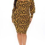 Leopard print dress design in yellow and black 4