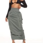 Follow me high waist maxi skirt in ruching detail 1