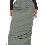 Follow me high waist maxi skirt in ruching detail 2