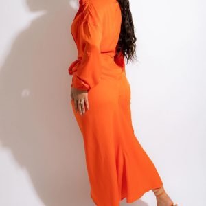 Orange midi dress 2
