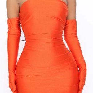 Super sexy in orange dress set 2