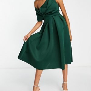 Stylish dhe comfy me green colour midi dress 1