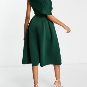 Stylish dhe comfy me green colour midi dress 3