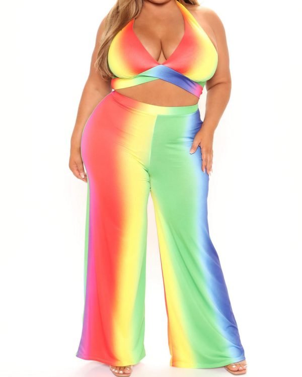 Super stylish multi colored pant set 4