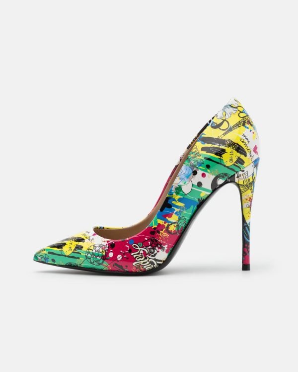 Unique design multi colored heeled 3