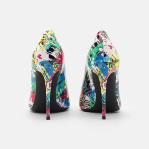 Unique design multi colored heeled 4