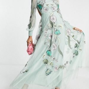 Shine in every moment in fairytale green maxi dress 1