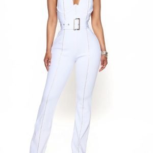 Shine in super elegant white jumpsuit 3