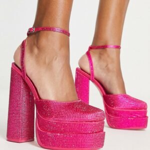 Diamante embellishment square toe sandals 2